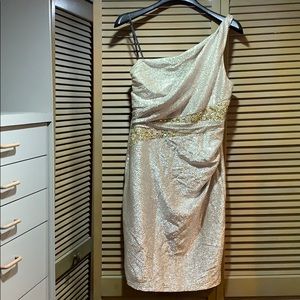 One shoulder glamorous David Meister dress